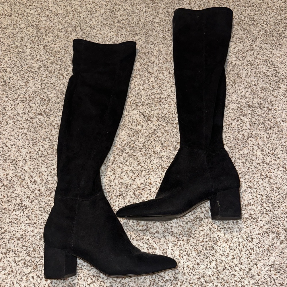 Black Over The Knee Suede Boots